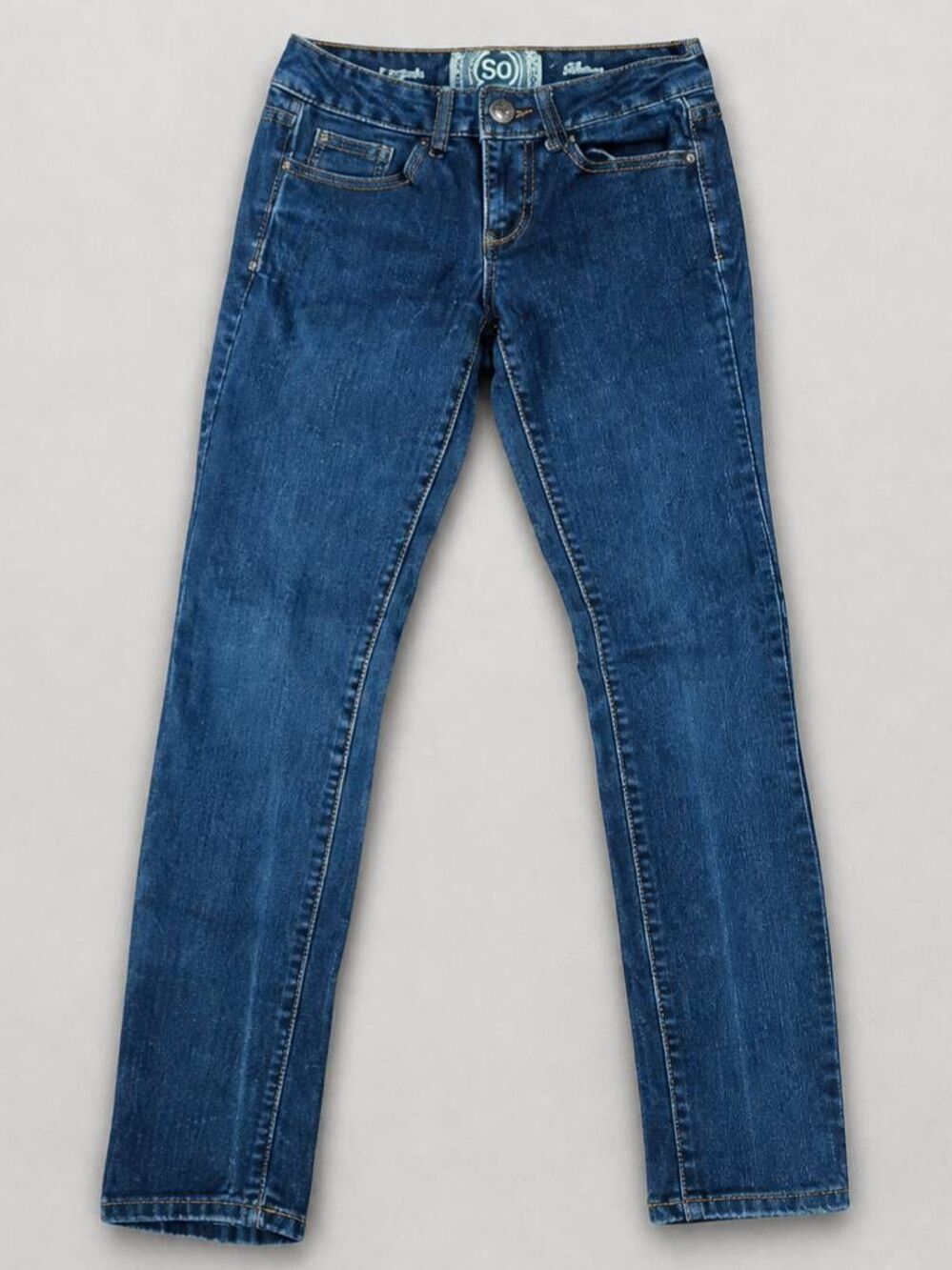 💜SO Blue Dark Wash Straight Skinny Leg Jeans Size 7
